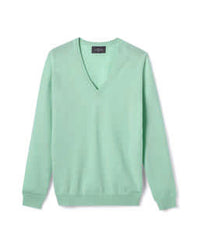 Pull Col V Classique - Menthe Au Lait