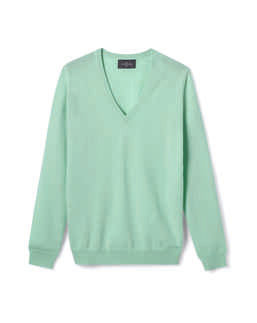 Pull Col V Classique - Menthe Au Lait