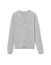 Fitted cashmere cardigan with hammered armholes - Givre