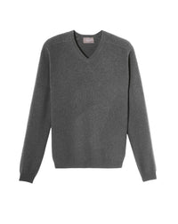 Cashmere hammer neck V-neck jumper - Loup