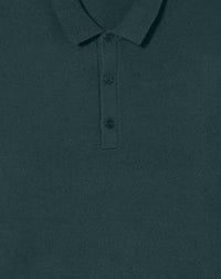 Cashmere button polo shirt - Petrole