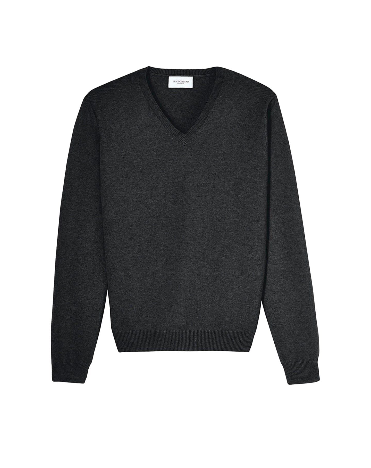 Pull à col V ajusté en cachemire - Anthracite