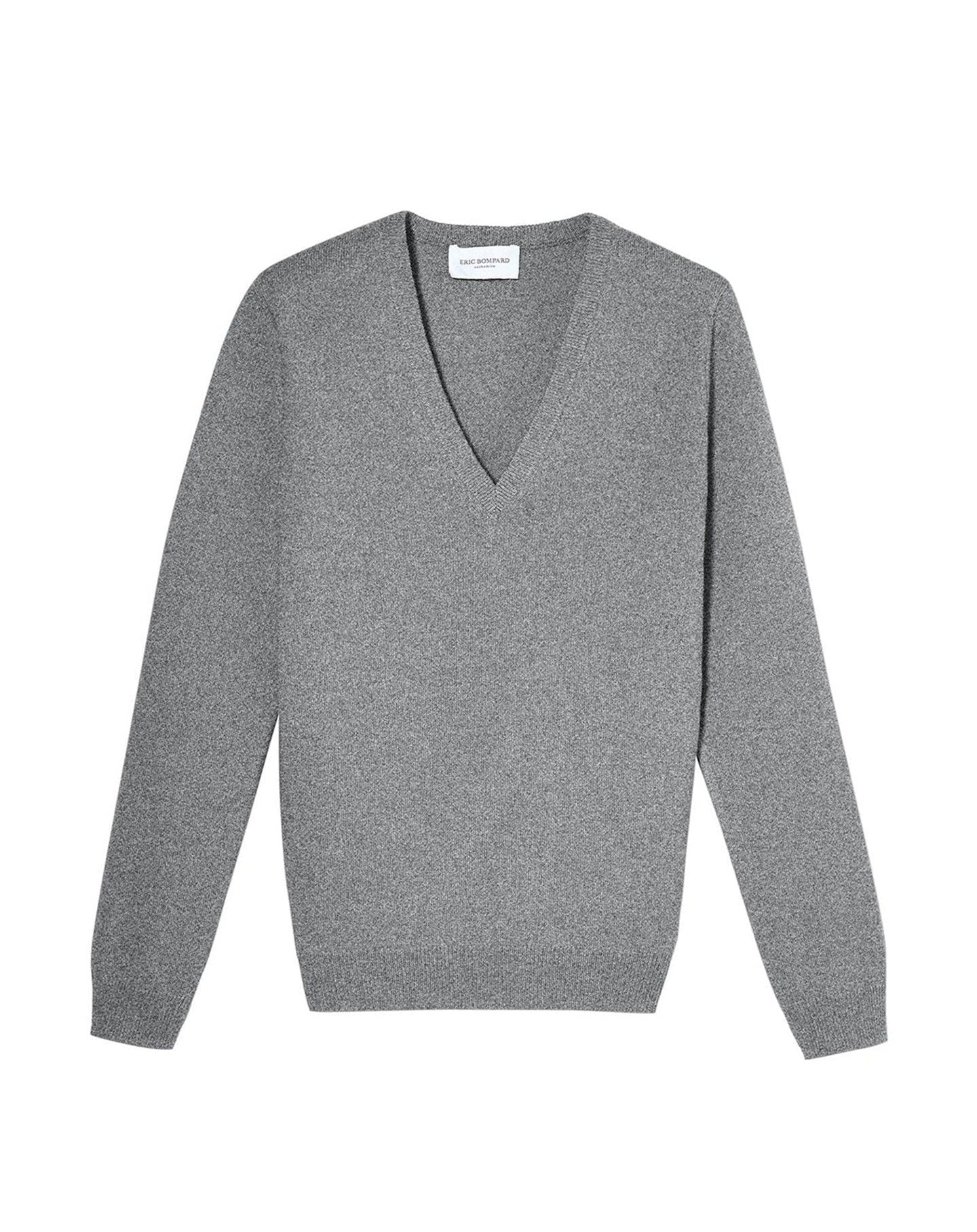Soft cashmere V-neck jumper - Flannel