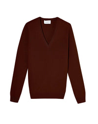 Soft cashmere V-neck jumper - Rouge Girofle