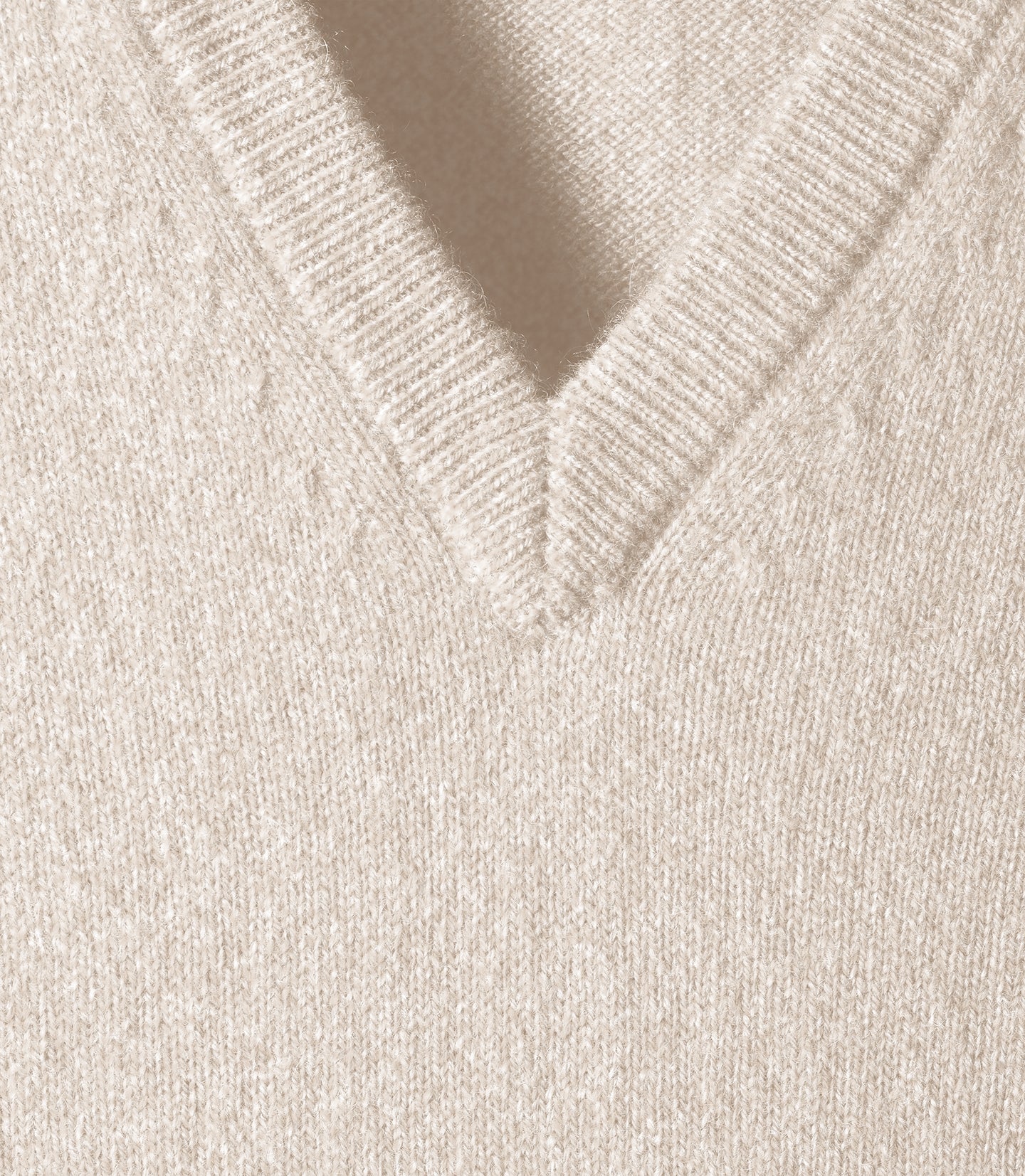 Soft cashmere V-neck jumper - Tourterelle