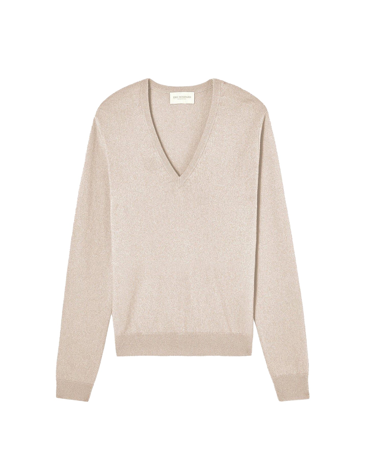 Soft cashmere V-neck jumper - Tourterelle
