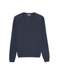 Ultra-thin cashmere cardigan with pockets - Indigo