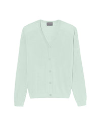 Ultra-thin cashmere cardigan with pockets - Vert d'Eau