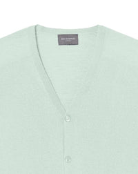 Ultra-thin cashmere cardigan with pockets - Vert d'Eau