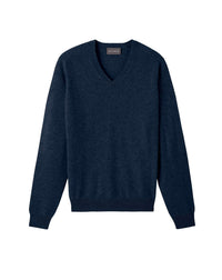 Pull V ajusté emmanchures marteau en cachemire - Graphite