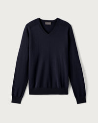 Pull V Ajusté Emmanchures Marteau - Marine