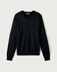 Pull V Ajusté Emmanchures Marteau - Noir