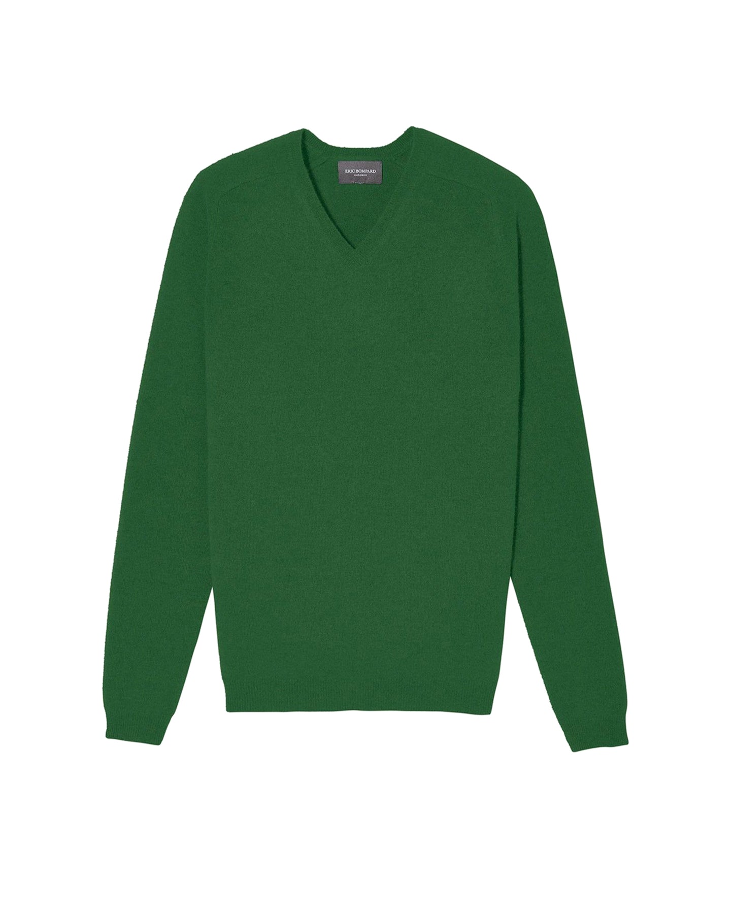Pull à col V ajusté à manche marteau en cachemire - Vert Empire