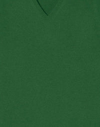 Pull à col V ajusté à manche marteau en cachemire - Vert Empire