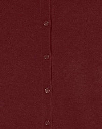 Slim-fit cashmere and silk cardigan with pockets - Cranberry Red