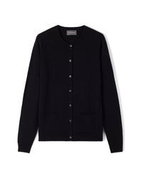 Cardigan Cintré À Poches Lignes Pointelle - Noir