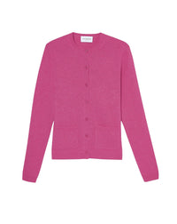 Slim-fit cardigan with cashmere and silk pockets - Rose Romance