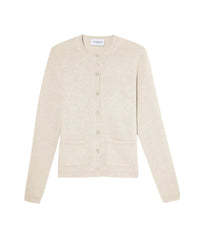 Slim-fit cardigan with cashmere pockets - Tourterelle