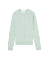Cardigan cintré à poches en cachemire et soie - Vert d'Eau