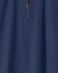 Pull à col montant ultrafin zippé en cachemire - Indigo
