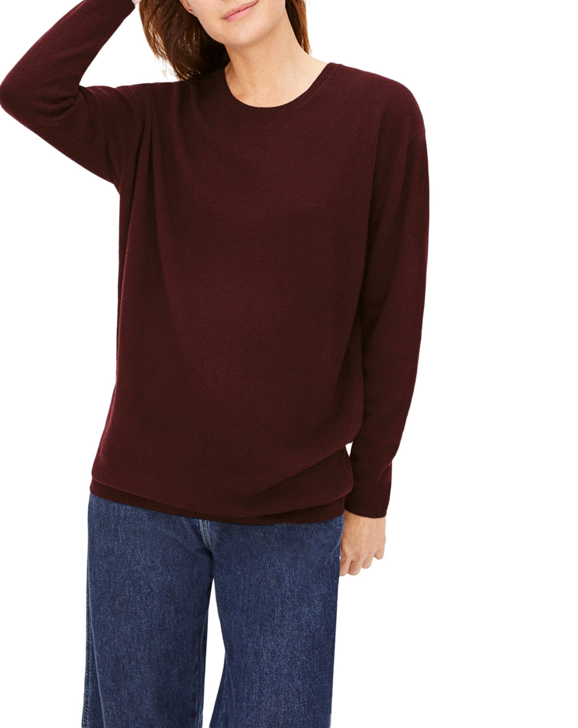 Oversized cashmere crew neck jumper - Dahlia