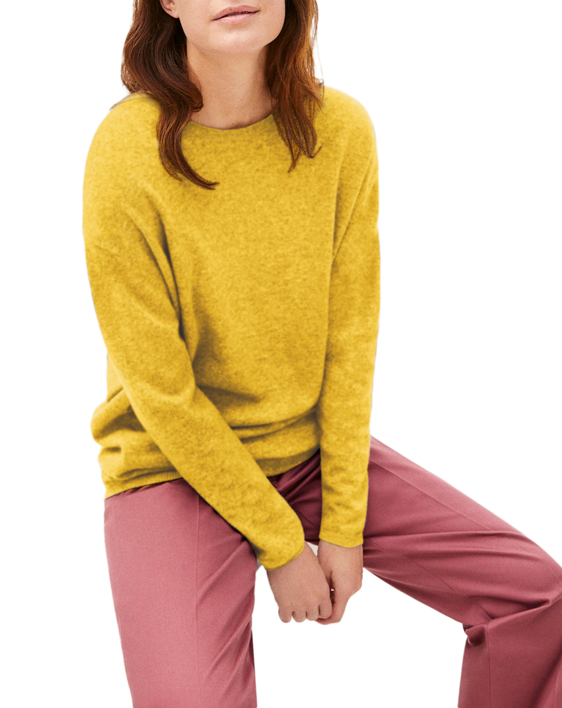 Pull ras de cou oversize en cachemire - Vetiver