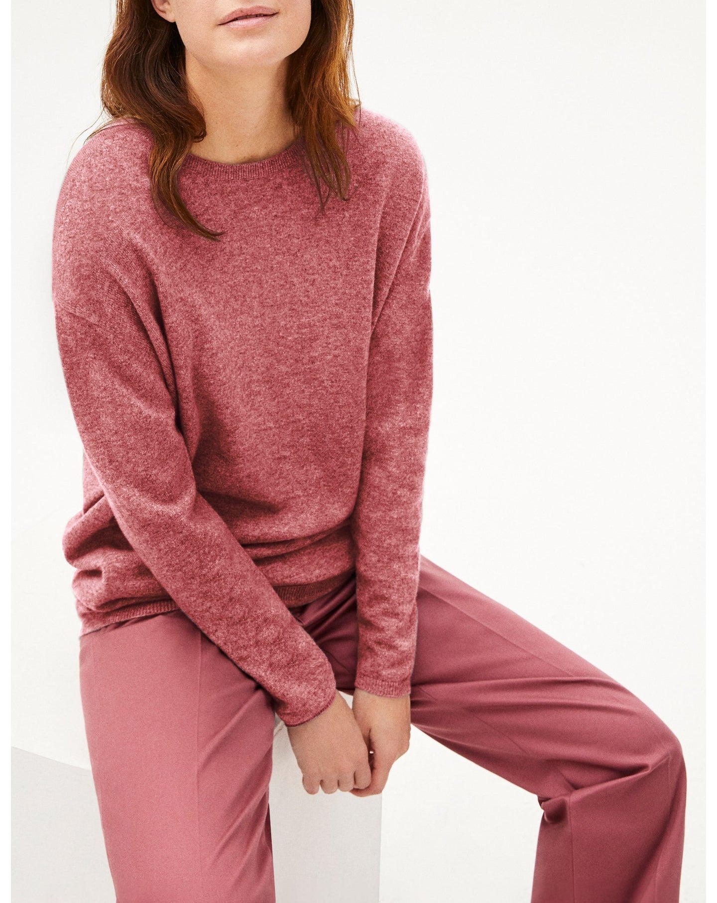 Oversized cashmere crew neck jumper - Soda