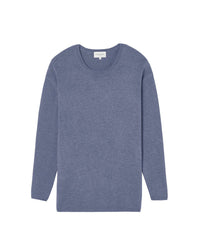 Oversized cashmere crew neck jumper - Denim