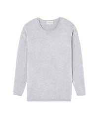 Pull ras de cou oversize en cachemire - Gris Craie