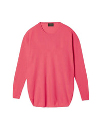 Oversized cashmere crew neck jumper - Pitaya