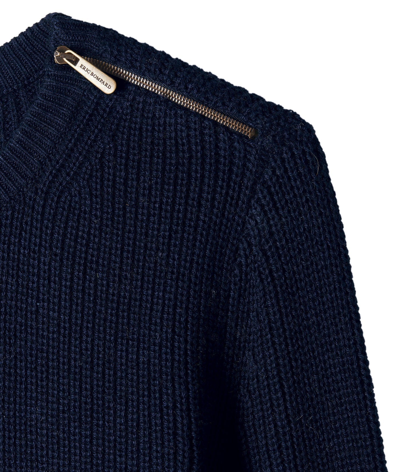 Cashmere ribbed crew neck jumper - Navy