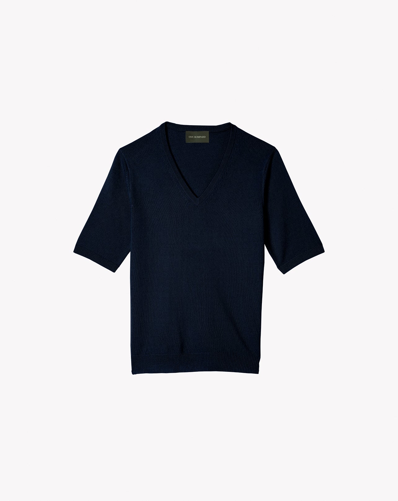 Pull V Manches Courtes Intemporel - Marine