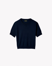 Maxi Ras De Cou Manches Courtes Contemporain - Marine