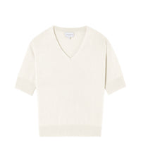Maxi Pull V Manches Courtes Contemporain - Naturel