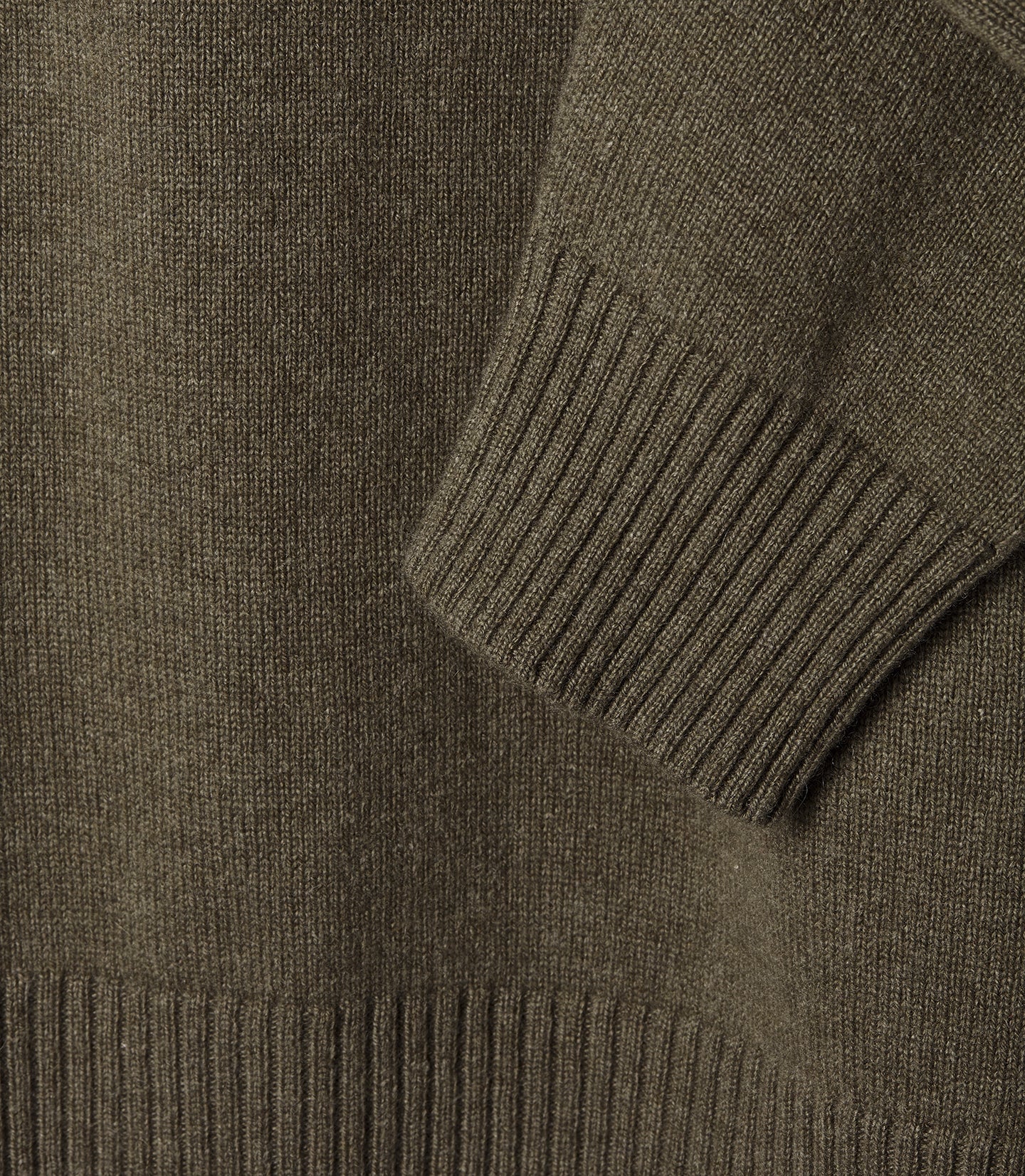 Cashmere raglan crew neck jumper - Khaki