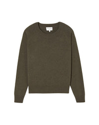 Cashmere raglan crew neck jumper - Khaki