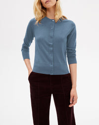 Cardigan ultrafin en cachemire - Bleu Shetland