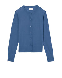 Ultra-fine cashmere cardigan - Shetland blue