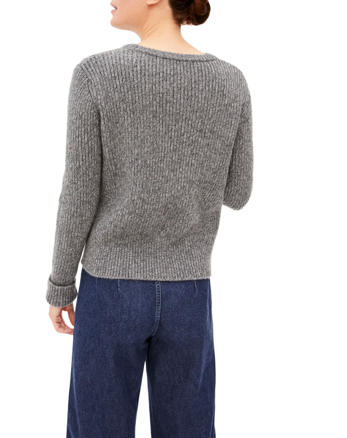 Cashmere ribbed crew neck jumper - Flannel