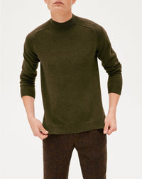 Cashmere stand-up collar jumper - Kale