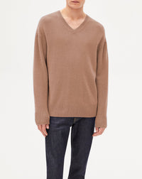 Cashmere V-neck jumper - Camel
