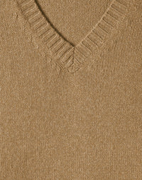 Cashmere V-neck jumper - Camel