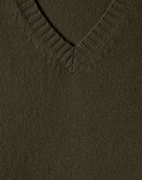 Loose cashmere V-neck jumper - Kale