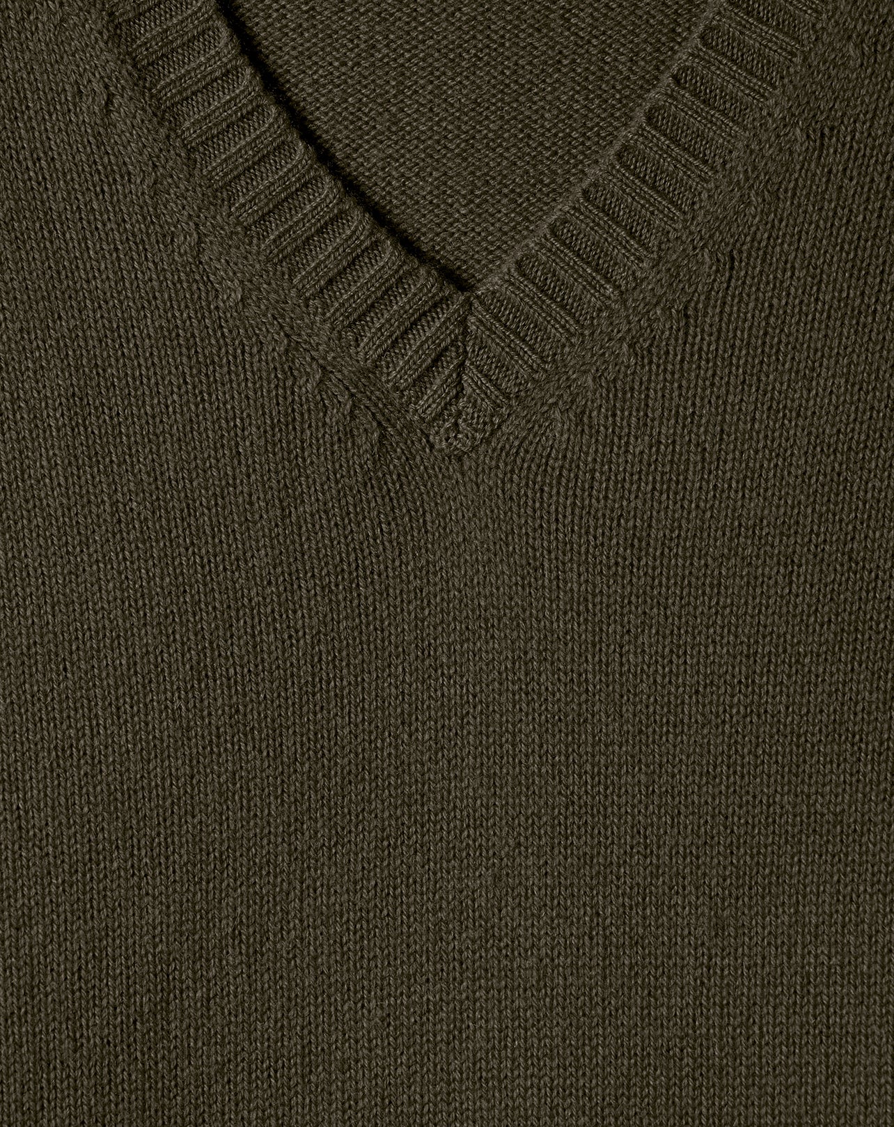 Loose cashmere V-neck jumper - Kale