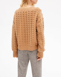 Wool and cashmere openwork jumper - Camel