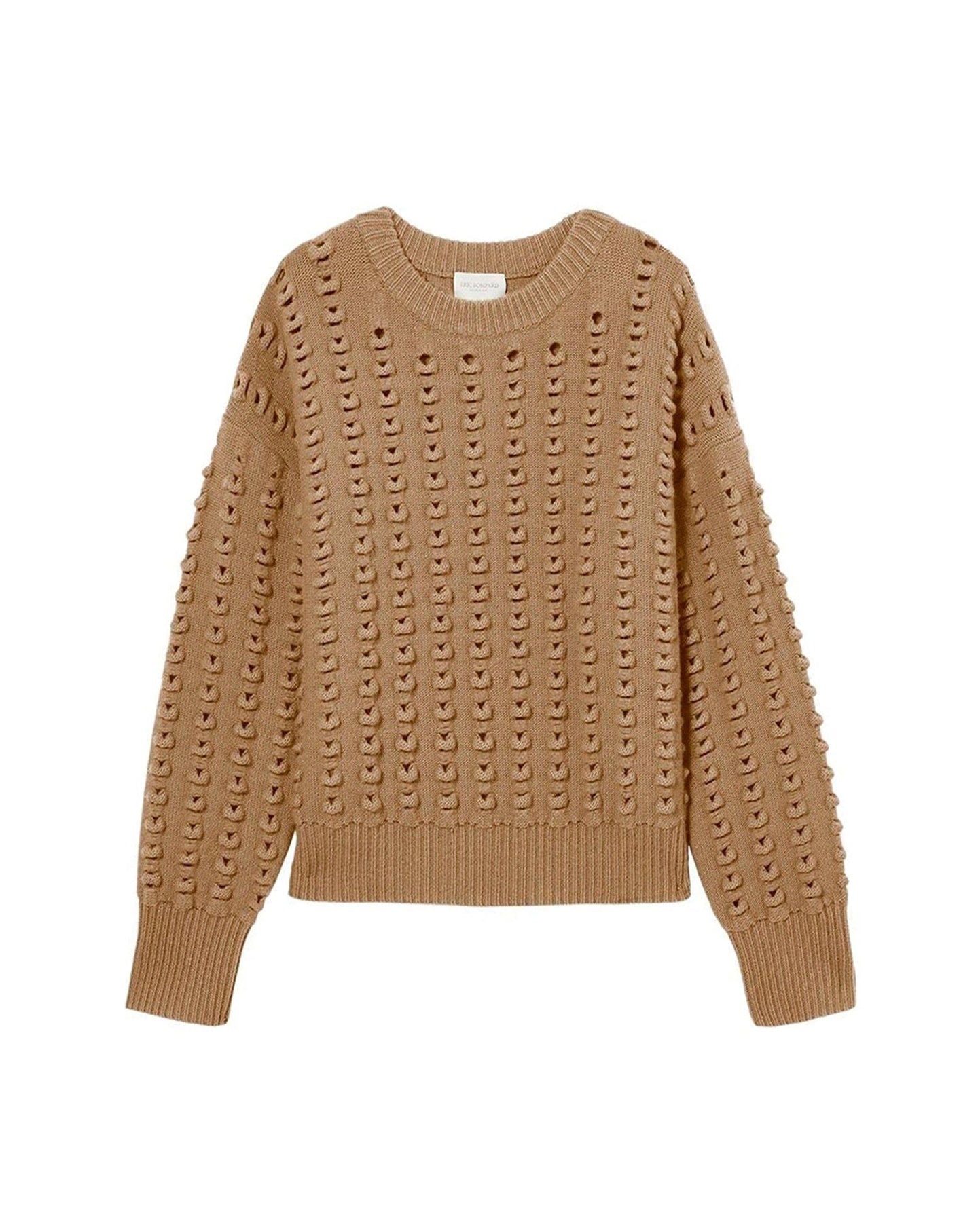 Wool and cashmere openwork jumper - Camel