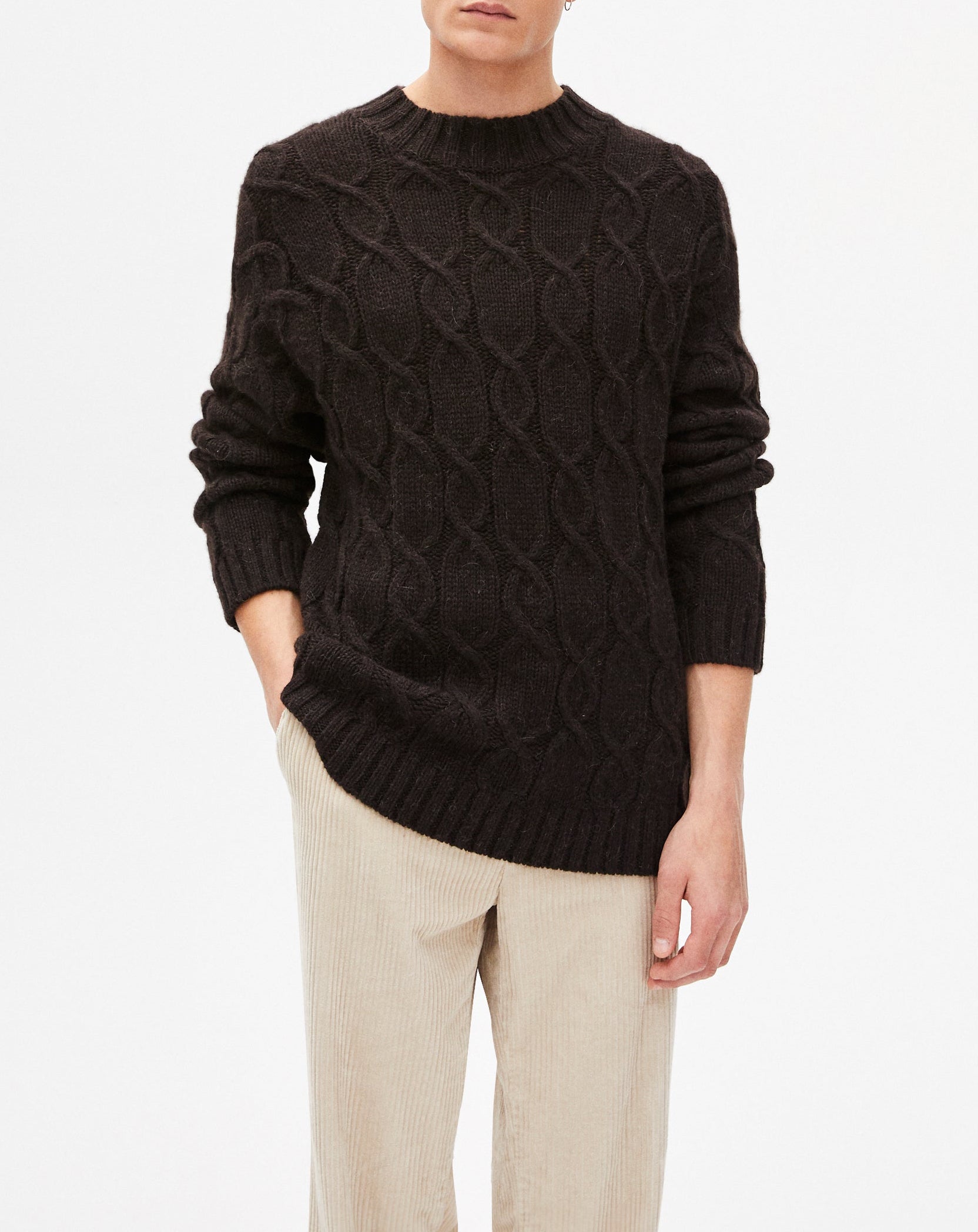 Cashmere cable-knit jumper - Ebony