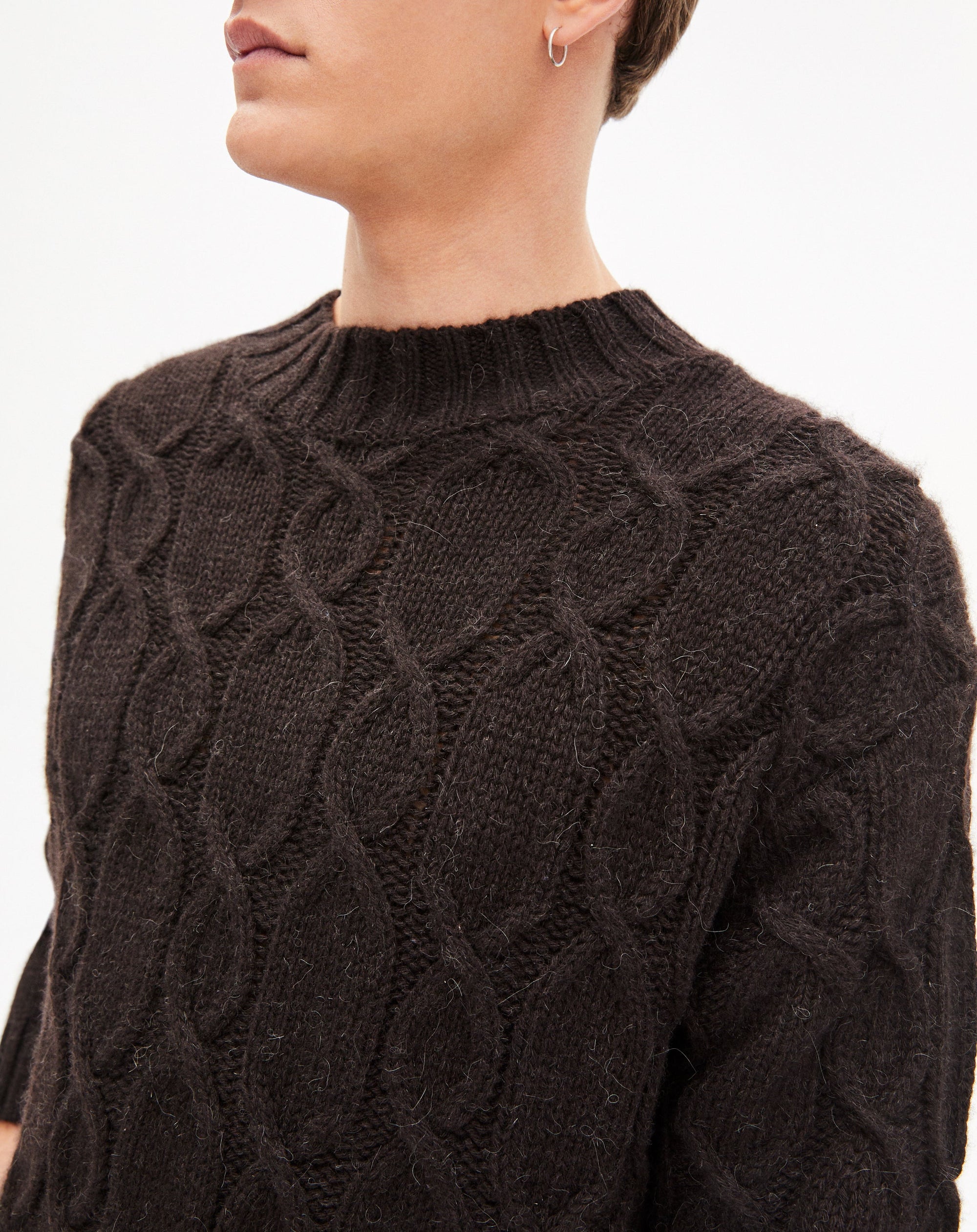 Cashmere cable-knit jumper - Ebony