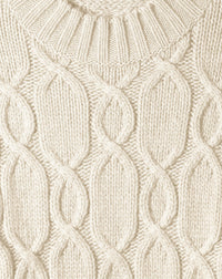 Twisted alpaca crew neck jumper - Natural