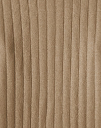 Flat ribbed jumper in alpaca and cashmere - Camel